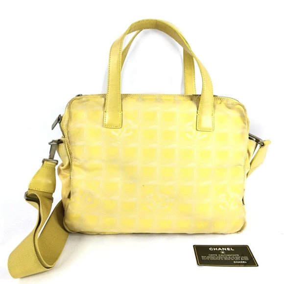 CHANEL Shoulder bag New Travel Line Nylon 2WAY Silver Hardware sunny yellowpurse